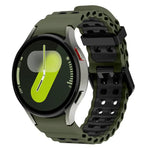 สายรัดนาฬิกาซิลิโคนสองสีแบบรูสองแถว Ocean สำหรับ Samsung Galaxy Watch 7 40 / 44มม.
