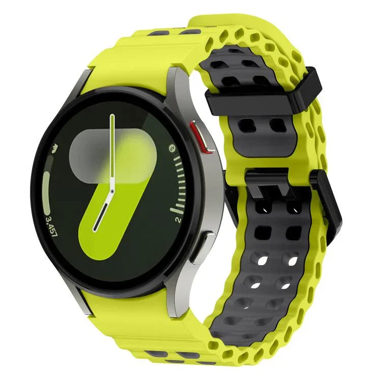 สายรัดนาฬิกาซิลิโคนสองสีแบบรูสองแถว Ocean สำหรับ Samsung Galaxy Watch 7 40 / 44มม.