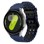 สายรัดนาฬิกาซิลิโคนสองสีแบบรูสองแถว Ocean สำหรับ Samsung Galaxy Watch 7 40 / 44มม.