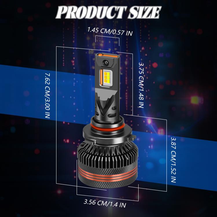 2pcs/Pack 60W 8000LM 6000K Three Color Remote Control Car LED Headlight Bulb, 9005, 9006, H1, H4, H7, H11