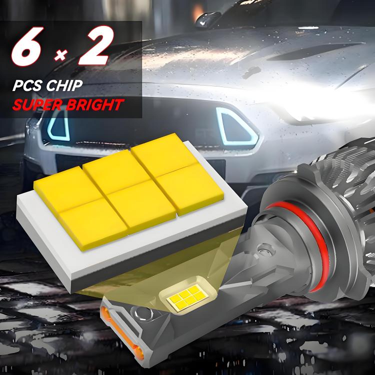 2pcs/Pack 50W 6000LM 6000K Car Double Copper Tube LED Headlight Bulb, 9005, 9006, H1, H4, H7, H11