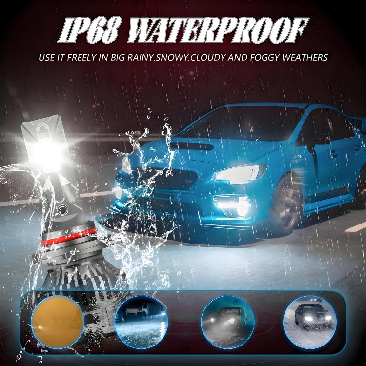2pcs/Pack 50W 6000LM 6000K Car Double Copper Tube LED Headlight Bulb, 9005, 9006, H1, H4, H7, H11