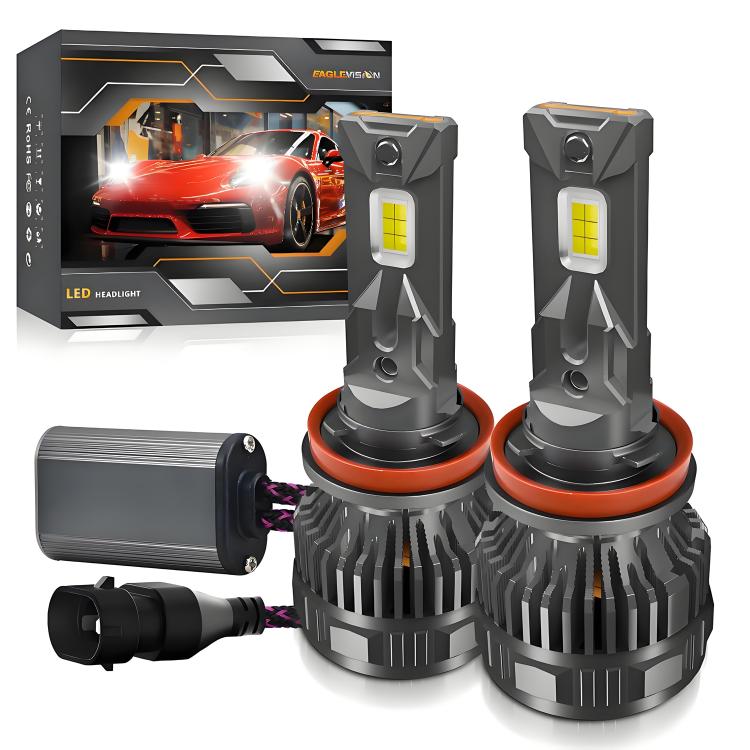 2pcs/Pack 50W 6000LM 6000K Car Double Copper Tube LED Headlight Bulb, 9005, 9006, H1, H4, H7, H11