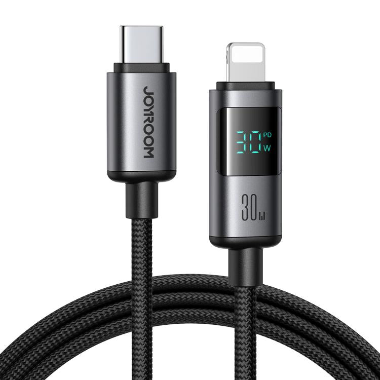 สายชาร์จข้อมูล JOYROOM S-A16 Pro Prism Series 30W จอแสดงผลดิจิทัล Type-C ถึง 8 Pin ชาร์จเร็ว ยาว 1.2 เมตร