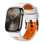 สายรัดนาฬิกาซิลิโคนสองสีรูปทรงสี่เหลี่ยมคางหมู สำหรับ Apple Watch ขนาด 46 มม. / 49 มม. / 45 มม. / 44 มม.