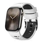 สายรัดนาฬิกาซิลิโคนสองสีรูปทรงสี่เหลี่ยมคางหมู สำหรับ Apple Watch ขนาด 46 มม. / 49 มม. / 45 มม. / 44 มม.