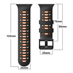 สายรัดนาฬิกาซิลิโคนสองสีรูปทรงสี่เหลี่ยมคางหมู สำหรับ Apple Watch ขนาด 46 มม. / 49 มม. / 45 มม. / 44 มม.