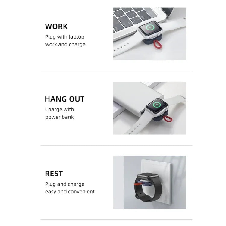 ROCK W26 ที่ชาร์จไร้สายแม่เหล็กแบบพกพาสำหรับ Apple Watch อินเทอร์เฟซ Type-C, W26 อินเทอร์เฟซ Type-C