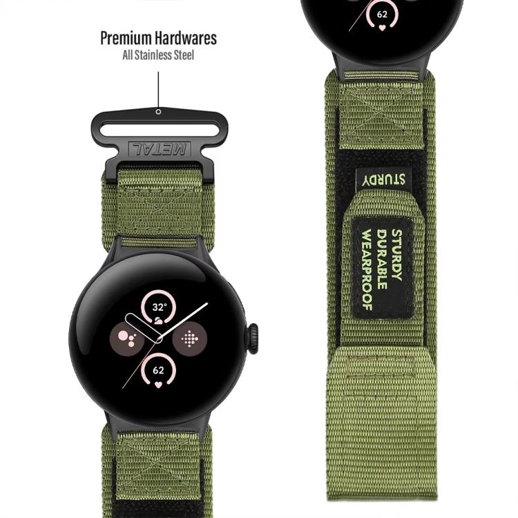 สายรัดข้อมือไนลอนแบบปลดเร็วพร้อมตะขอและห่วง xDfind สำหรับ Google Pixel Watch 4 / 3 45mm, สำหรับ Google Pixel Watch 4 / 3 / 2 / 1 41mm