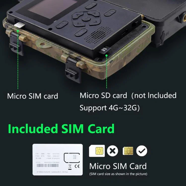กล้องล่าสัตว์อินฟราเรดกลางคืนความละเอียด 1080P รุ่น PR804G เวอร์ชัน EU 4G