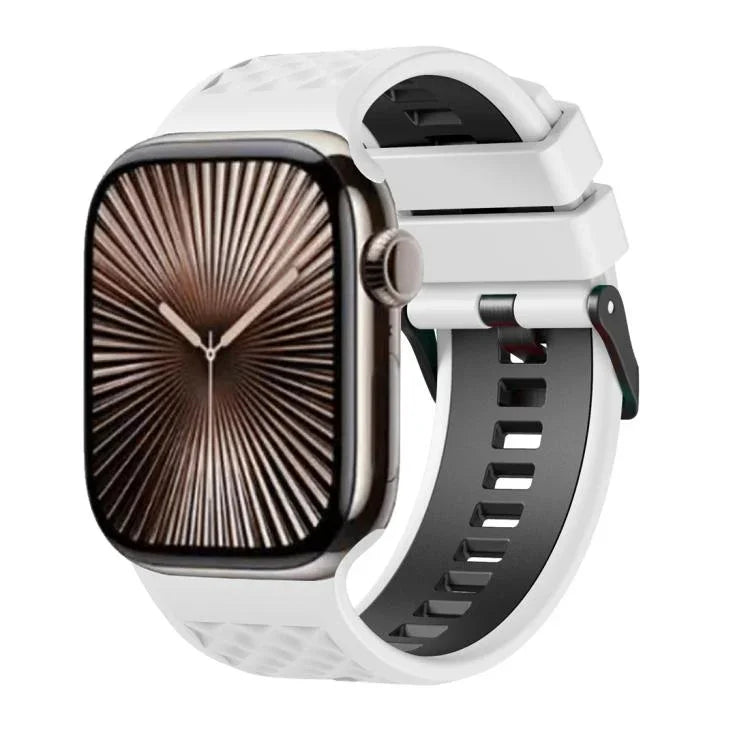 สายรัดนาฬิกาซิลิโคนสองสีลายเพชร สำหรับ Apple Watch ขนาด 46 มม. / 49 มม. / 45 มม. / 44 มม.