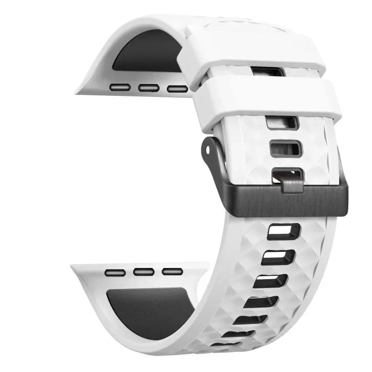 สายรัดนาฬิกาซิลิโคนสองสีลายเพชร สำหรับ Apple Watch ขนาด 46 มม. / 49 มม. / 45 มม. / 44 มม.