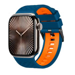 สายรัดนาฬิกาซิลิโคนสองสีลายเพชร สำหรับ Apple Watch ขนาด 46 มม. / 49 มม. / 45 มม. / 44 มม.