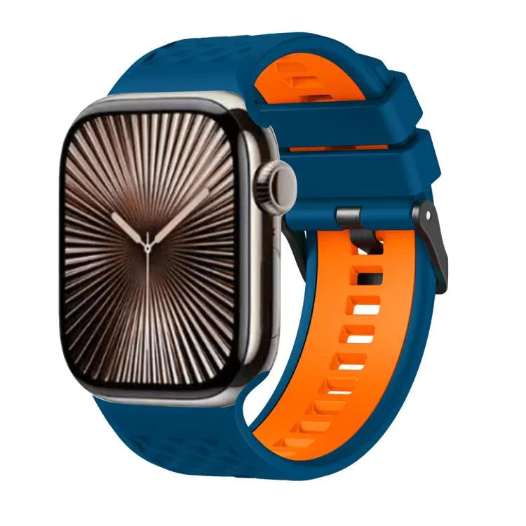 สายรัดนาฬิกาซิลิโคนสองสีลายเพชร สำหรับ Apple Watch ขนาด 46 มม. / 49 มม. / 45 มม. / 44 มม.