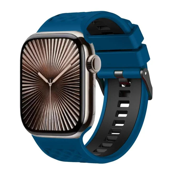 สายรัดนาฬิกาซิลิโคนสองสีลายเพชร สำหรับ Apple Watch ขนาด 46 มม. / 49 มม. / 45 มม. / 44 มม.