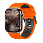 สายรัดนาฬิกาซิลิโคนสองสีลายเพชร สำหรับ Apple Watch ขนาด 46 มม. / 49 มม. / 45 มม. / 44 มม.