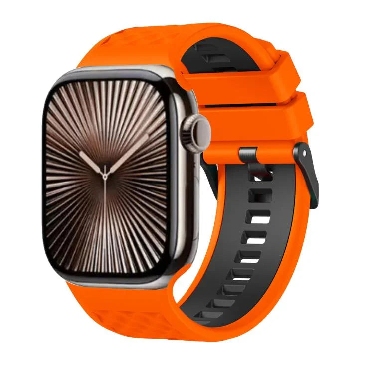 สายรัดนาฬิกาซิลิโคนสองสีลายเพชร สำหรับ Apple Watch ขนาด 46 มม. / 49 มม. / 45 มม. / 44 มม.