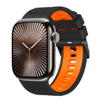 สายรัดนาฬิกาซิลิโคนสองสีลายเพชร สำหรับ Apple Watch ขนาด 46 มม. / 49 มม. / 45 มม. / 44 มม.
