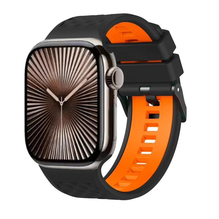สายรัดนาฬิกาซิลิโคนสองสีลายเพชร สำหรับ Apple Watch ขนาด 46 มม. / 49 มม. / 45 มม. / 44 มม.