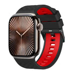 สายรัดนาฬิกาซิลิโคนสองสีลายเพชร สำหรับ Apple Watch ขนาด 46 มม. / 49 มม. / 45 มม. / 44 มม.