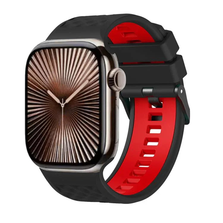 สายรัดนาฬิกาซิลิโคนสองสีลายเพชร สำหรับ Apple Watch ขนาด 46 มม. / 49 มม. / 45 มม. / 44 มม.