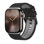 สายรัดนาฬิกาซิลิโคนสองสีลายเพชร สำหรับ Apple Watch ขนาด 46 มม. / 49 มม. / 45 มม. / 44 มม.
