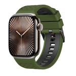 สายรัดนาฬิกาซิลิโคนสองสีลายเพชร สำหรับ Apple Watch ขนาด 46 มม. / 49 มม. / 45 มม. / 44 มม.