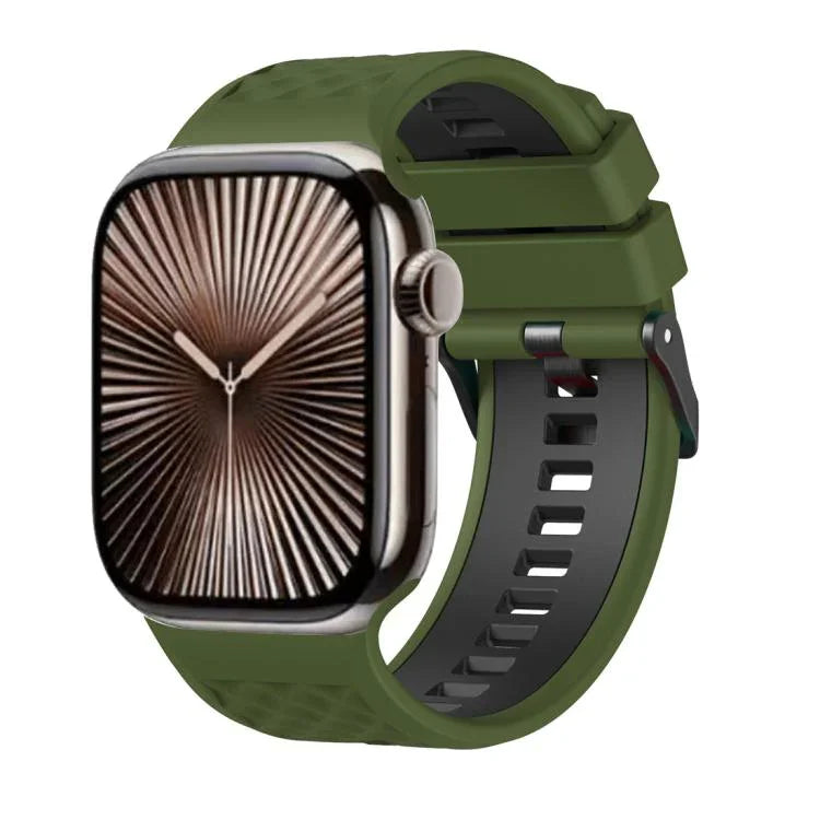 สายรัดนาฬิกาซิลิโคนสองสีลายเพชร สำหรับ Apple Watch ขนาด 46 มม. / 49 มม. / 45 มม. / 44 มม.