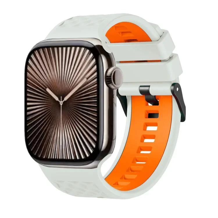 สายรัดนาฬิกาซิลิโคนสองสีลายเพชร สำหรับ Apple Watch ขนาด 46 มม. / 49 มม. / 45 มม. / 44 มม.