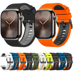 สายรัดนาฬิกาซิลิโคนสองสีลายเพชร สำหรับ Apple Watch ขนาด 46 มม. / 49 มม. / 45 มม. / 44 มม.
