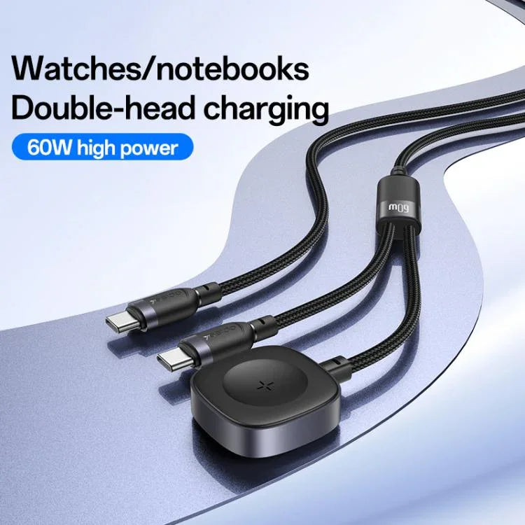 สายชาร์จ Yesido CA136C 60W USB-C / Type-C เป็น Type-C & iWatch 2-in-1, CA136C