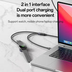 สายชาร์จ Yesido CA136C 60W USB-C / Type-C เป็น Type-C & iWatch 2-in-1, CA136C