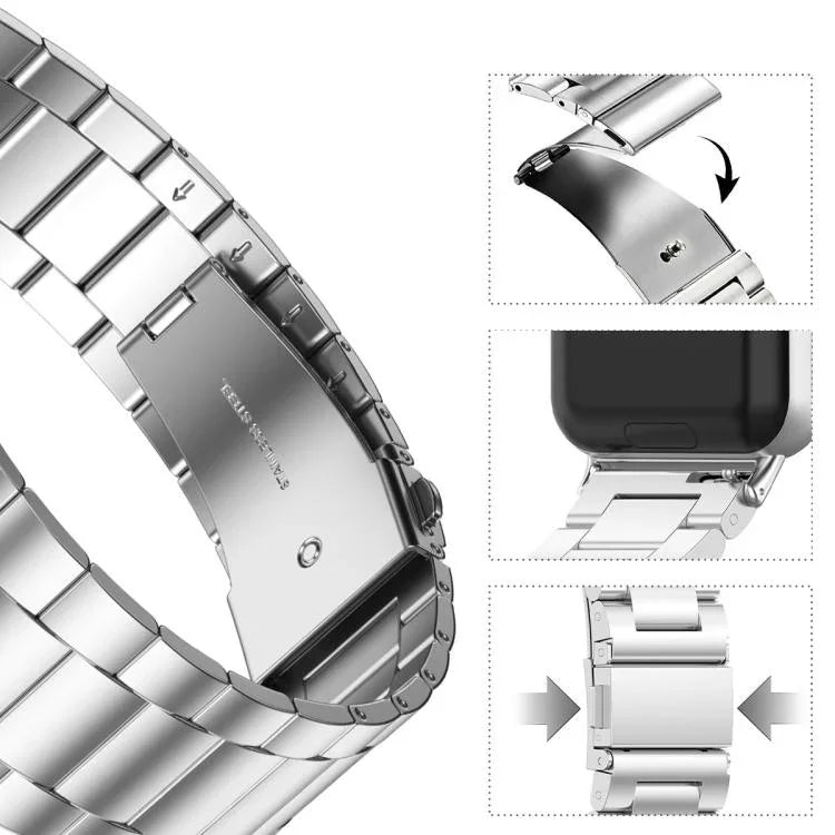 สายรัดนาฬิกาโลหะสามเม็ด xDfind สำหรับ Samsung Galaxy Watch Ultra 47มม., สำหรับ Samsung Galaxy Watch 7 / FE / 6 / 5 / 4, สำหรับ Samsung Galaxy Fit3