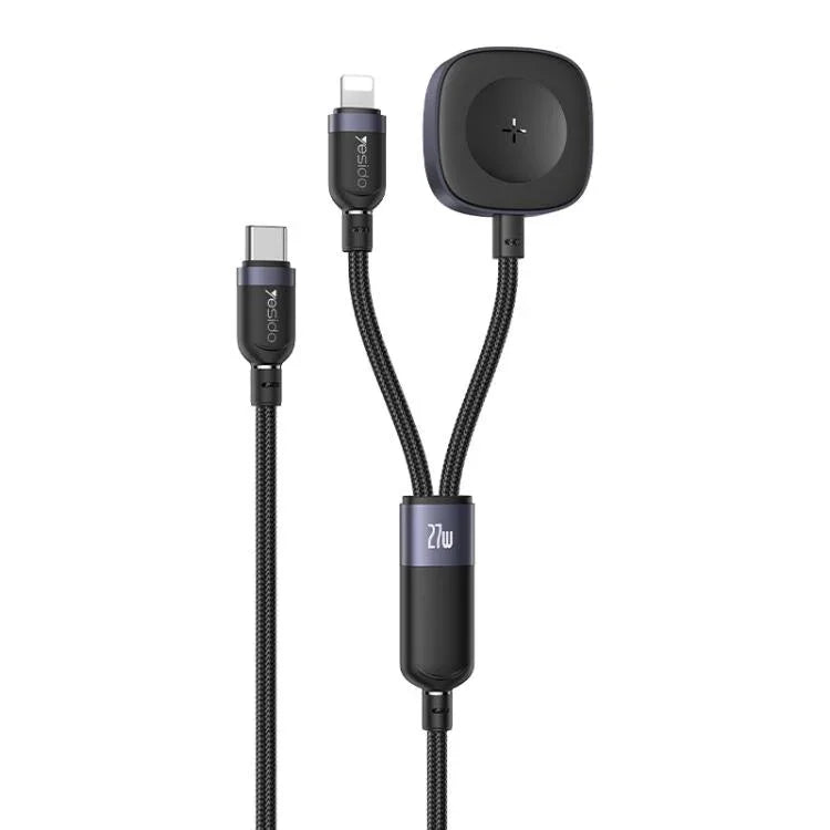 สายชาร์จ Yesido CA136L 27W USB-C / Type-C เป็น 8 Pin & iWatch 2-in-1, CA136L