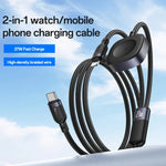 สายชาร์จ Yesido CA136L 27W USB-C / Type-C เป็น 8 Pin & iWatch 2-in-1, CA136L