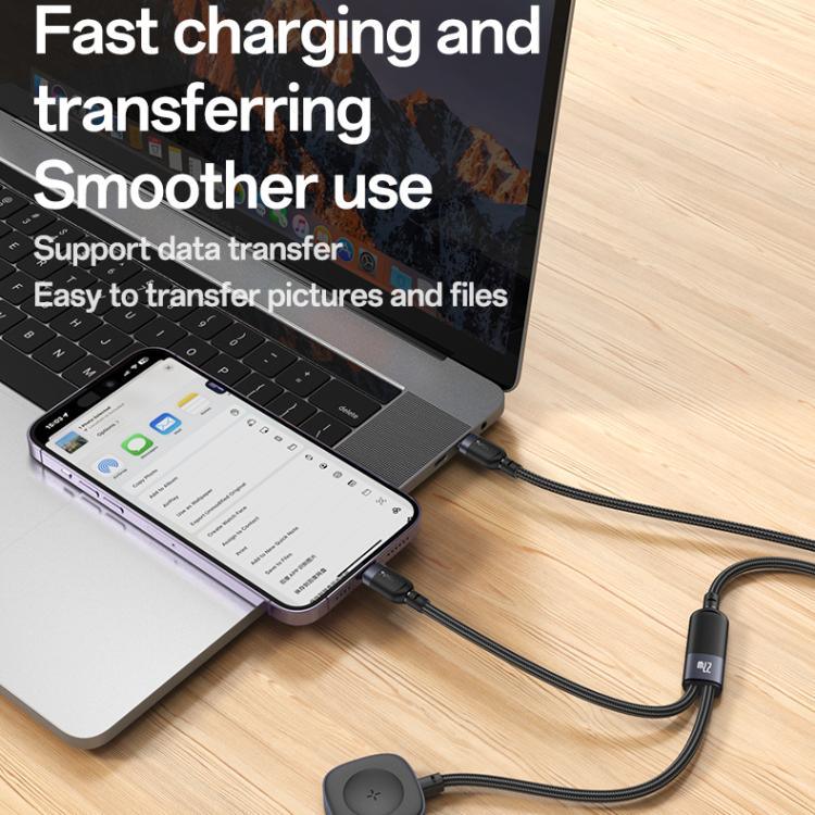 สายชาร์จ Yesido CA136L 27W USB-C / Type-C เป็น 8 Pin & iWatch 2-in-1, CA136L