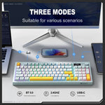 ONIKUMA G80 Bluetooth 2.4G Wired Silent Silver Membrane Keyboard