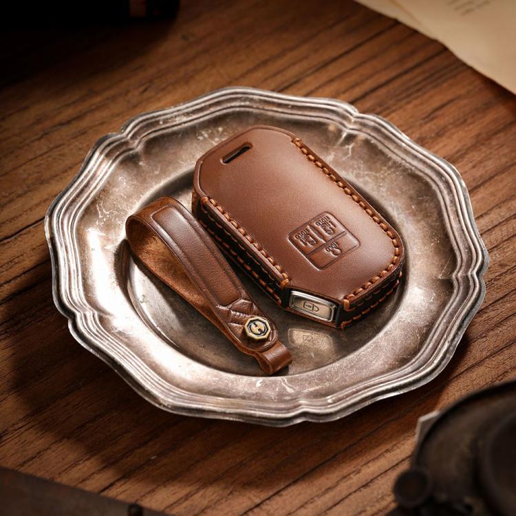 For Kia Carnival Hallmo B087 Crazy Horse Cowhide Car Key Protection Cover, For Kia Carnival