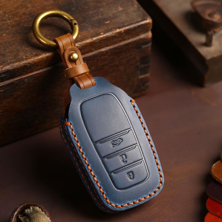 For Toyota Corolla 3-button B111 Crazy Horse Cowhide Car Key Protection Cover, For Toyota Corolla 3-button