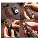 For Toyota Corolla 3-button B111 Crazy Horse Cowhide Car Key Protection Cover, For Toyota Corolla 3-button