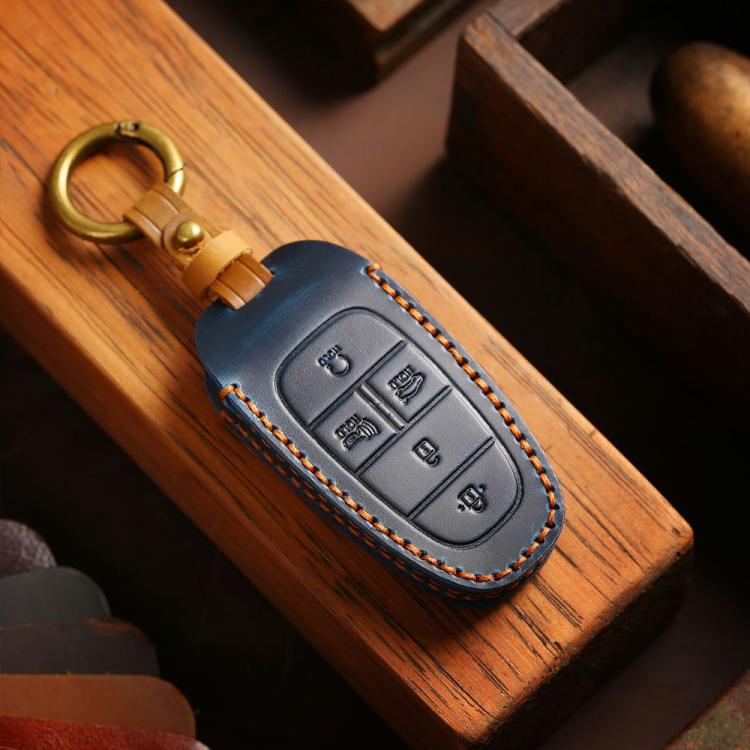 For Hyundai Staria / Sonata 4-button B122 Crazy Horse Cowhide Car Key Protection Cover, For Hyundai Staria 4-button, For Hyundai Staria / Sonata 4-button