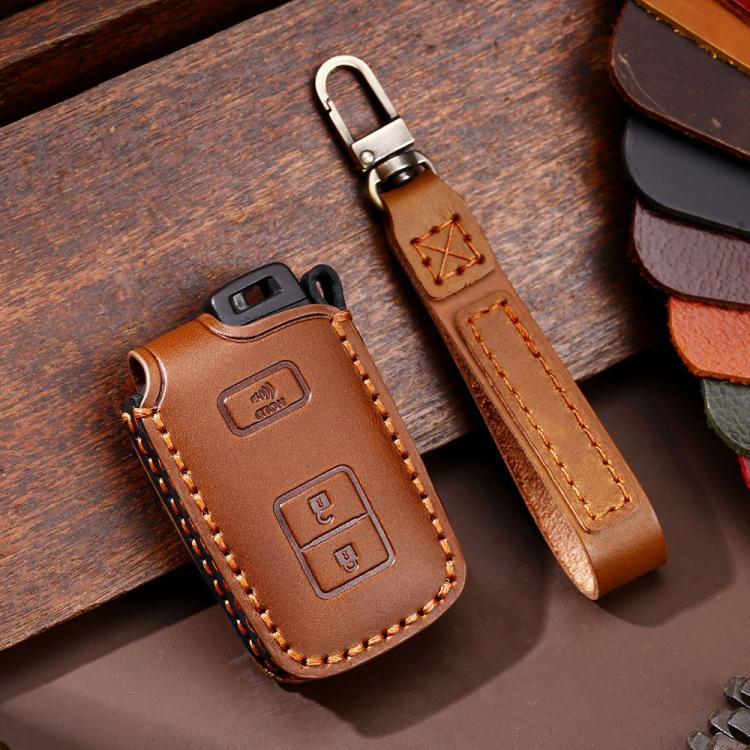 For Toyota North American 2+1-button C012 Crazy Horse Cowhide Car Key Protection Cover, For Toyota North American 2+1-button