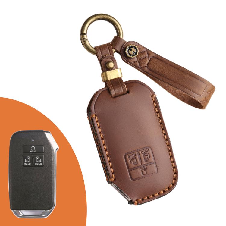 For Kia Carnival SX Hallmo E171 Crazy Horse Cowhide Car Key Protection Cover, For Kia Carnival SX