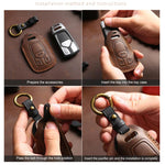 For Buick Envision Plus 2023 Hallmo Crazy Horse Cowhide Car Key Protection Cover, For Buick Envision Plus 2023 3-button, For Buick Envision Plus 2023 4-button, For Buick Envision Plus 2023 5-button, For Buick Envision Plus 2023 6-button
