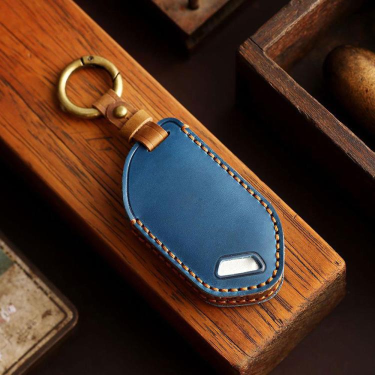 For Kia K3 / K5 2024 Hallmo Crazy Horse Cowhide Car Key Protection Cover, For Kia K3 5-button, For Kia K3 6-button, For Kia K3 7-button, For Kia K3 8-button, For Kia K3 9-button