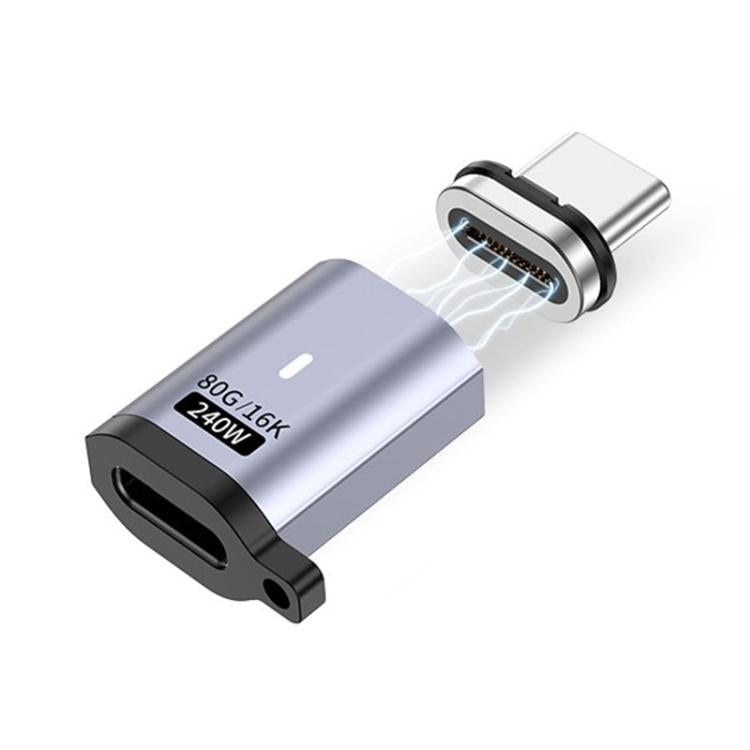 อะแดปเตอร์ดูดแม่เหล็ก Type-C ตัวผู้เป็นตัวเมีย PD240W 80Gbps 60K, หัวตรง, หัวงอ, หัวงอด้านข้าง