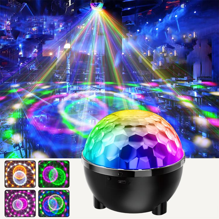 โคมไฟเวทีหมุน LED RGB ลูกบอลเวทมนตร์ดอกทานตะวัน ควบคุมด้วยเสียง รีโมทคอนโทรล
