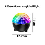 โคมไฟเวทีหมุน LED RGB ลูกบอลเวทมนตร์ดอกทานตะวัน ควบคุมด้วยเสียง รีโมทคอนโทรล