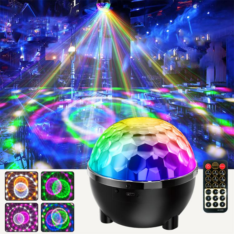 โคมไฟเวทีหมุน LED RGB ลูกบอลเวทมนตร์ดอกทานตะวัน ควบคุมด้วยเสียง รีโมทคอนโทรล