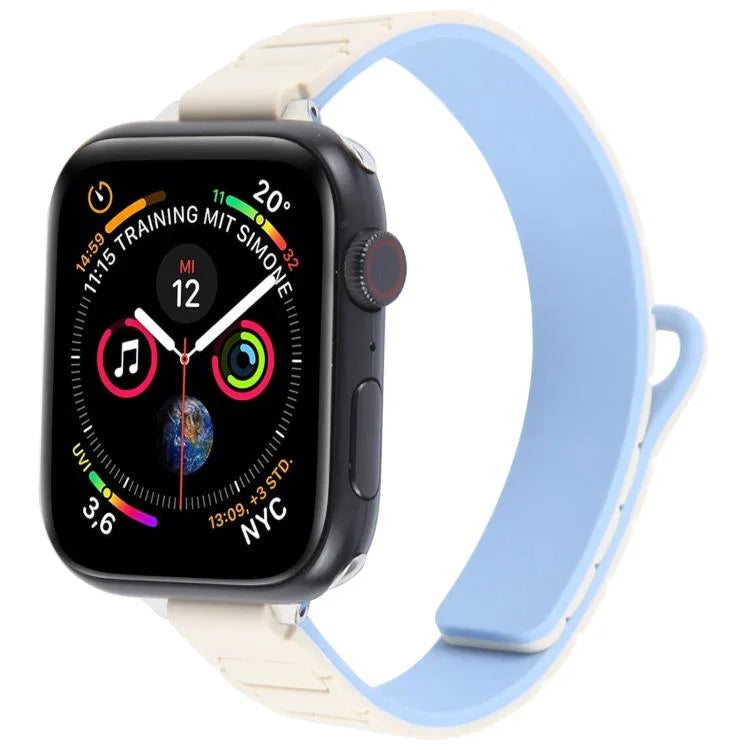 สายรัดนาฬิกาซิลิโคนแม่เหล็กรูปตัว I แบบบาง สำหรับ Apple Watch ขนาด 46 มม. / 49 มม. / 45 มม. / 44 มม. และ 42 มม. / 41 มม. / 40 มม. / 38 มม.